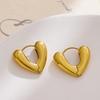 European Retro Simple Titanium Steel Twisted Braid Ear Cuff and Stud Earring for Women