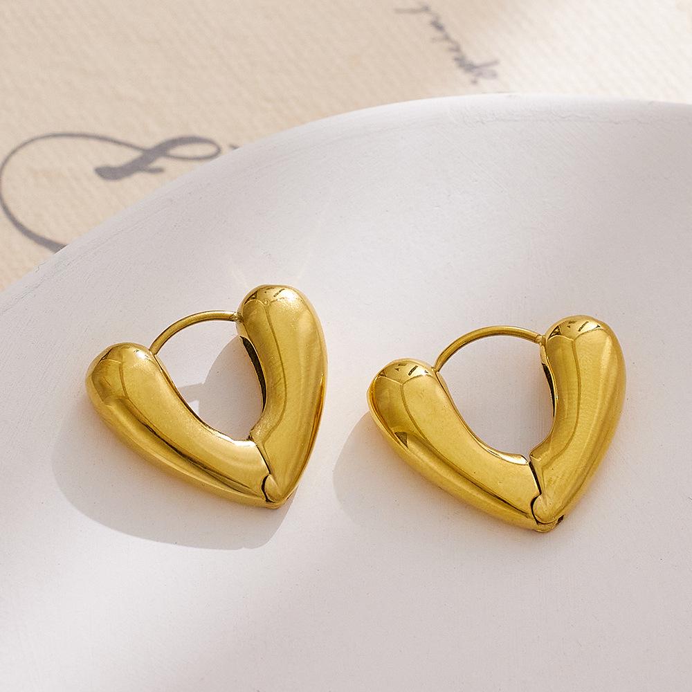 European Retro Simple Titanium Steel Twisted Braid Ear Cuff and Stud Earring for Women
