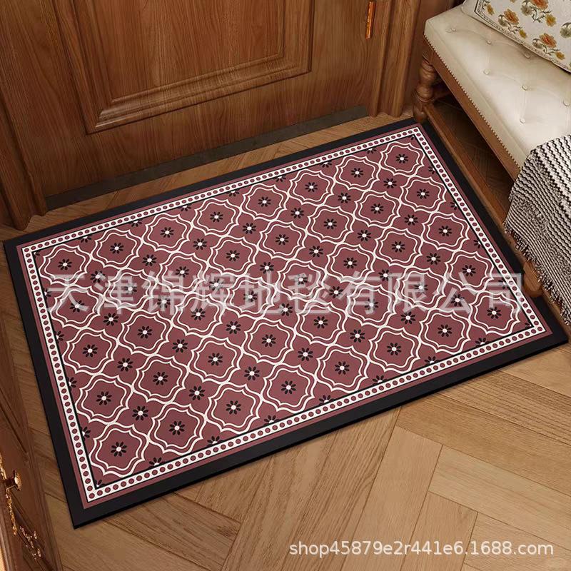 Geometric Entry Door Porch Leather Floor Mat High-Grade Waterproof And Oil-Proof Foot Pad Can Be Cut Non-Slip Leave-In Pad