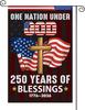 250th America Garden Ag, One Nation Under God USA 250 Anniversary Patriotic Banner for Patio Decoration, 1776-2026 Patriot