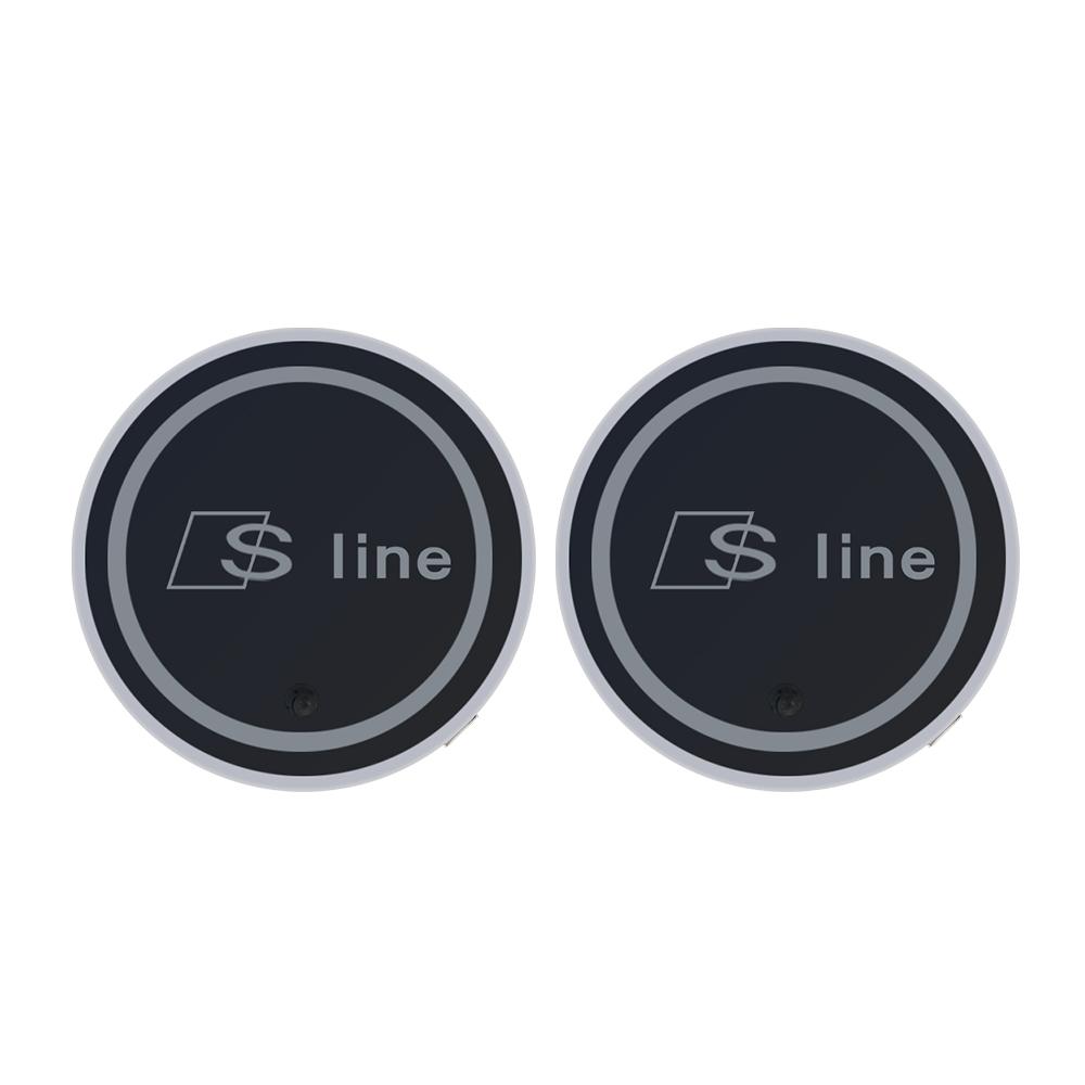 2026 Hot Luminous Car Coaster Water Cup Holder Pad For qaz1 A3 8P A4 A6 C6 B8 Sline RS B6 B5 B4 B3 A1 A2 A5 A7 A8 C5 C7 Q1 Q2 Q3 Q4 Q5 Q6