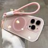 For Magsafe Gradient Hand Wrist Strap Case for iPhone 17 16 15 14 Pro Max 12 13 Magnetic Lanyard Color Contrast Shockproof Cover