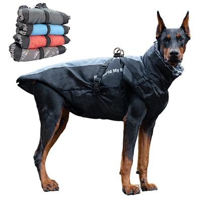 Waterdichte grote hondenkleding Winterhondenjas met harnas Harige kraag Warme huisdierenkleding Grote hondenjas Labrador Bulldog-kostuum