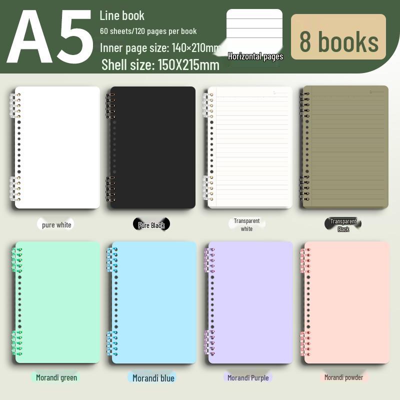 Morandi Colors Detachable Coil Notebook - B5, A4, A5 - Student-Friendly, High-Quality Loose-Leaf Design