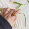 Flowers Bloom Rich Enamel Dripping Oil Camellia Opening Ring Women'S Tide Temperament Fashionable High-End Light Luxury Index Finger Ring