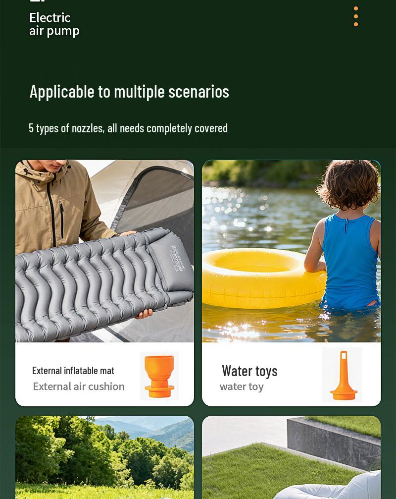 Dual-Use Wireless Charging Inflator Pump for Air Mattresses, Swimming Rings & Vacuum Storage Bags