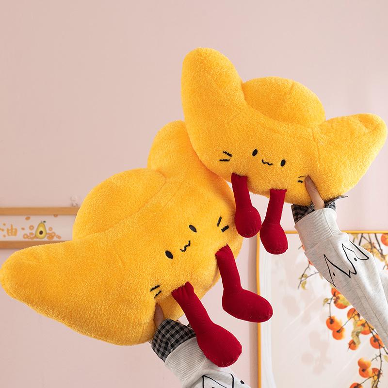 New Lucky Treasure Throw Pillow Plush Toy Doll Gold Ingot Doll Sofa Backrest Pad Decorative Ornament Gift