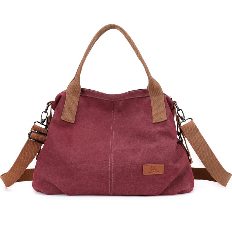 

Large capacity crossbody bag for women with a high-end sense of fashi; versatile shoulder canvas bag for ladies commuting and (30cm<Max Length<50cm) бордовий