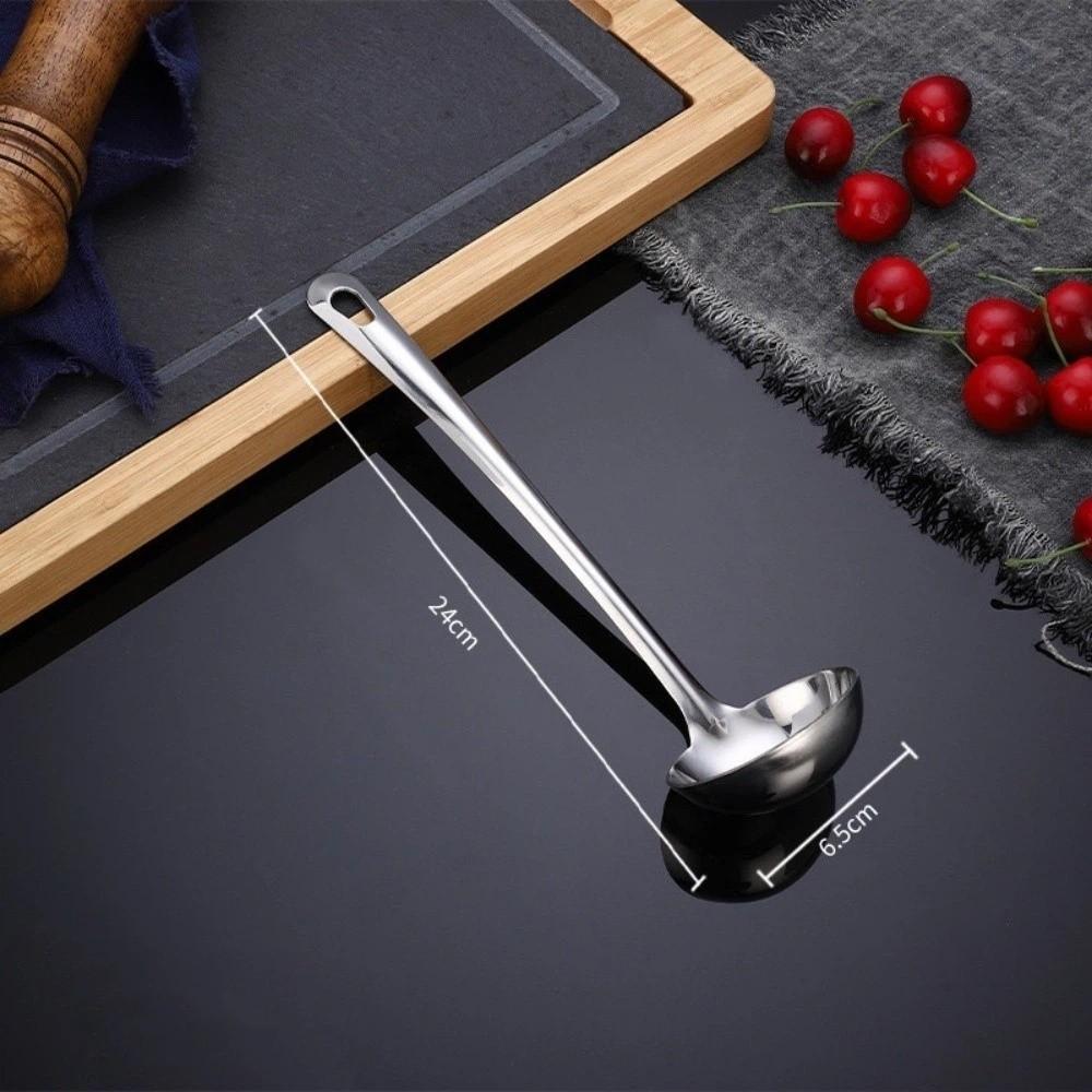 Stainless Steel Soup Colander Deepened Anti Scald Stainless Steel Ladle Professional Long Handle Kitchen Cooking Utensil