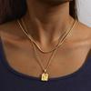 Fenny  18K PVD Plated Waterproof&No Fade Geometric Snake Long Sweater Chain Stainless Steel Necklace for Women