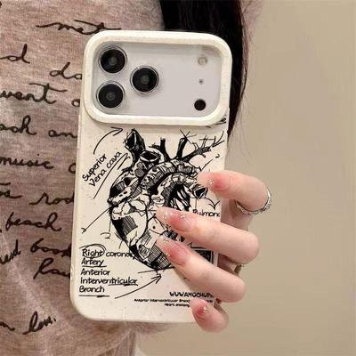 Černé srdce pouzdro na iPhone pro 16 Pro, 17, 14 Pro Max a 15 - Stylový a trendy design