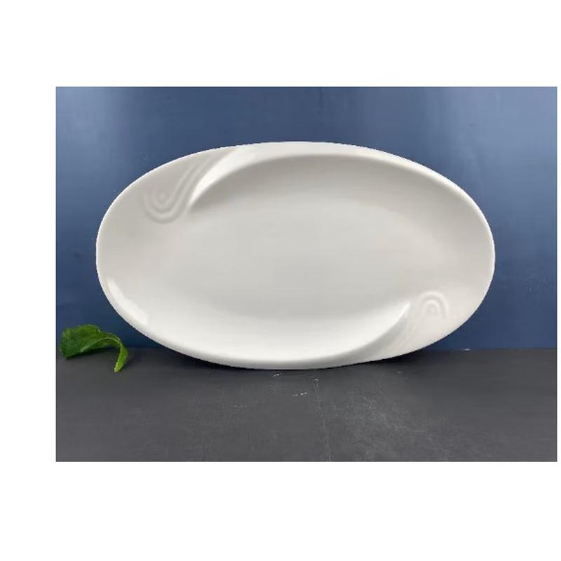 SIFAR 10-inch Ceramic Oval Fish Plate Set