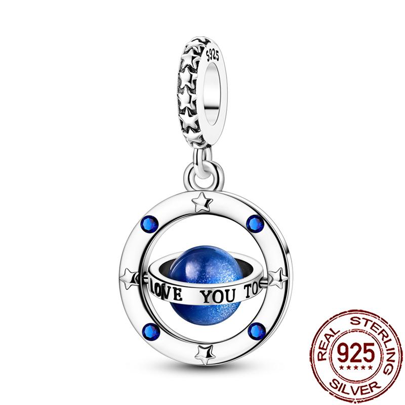 Charms Copper Moon Star Night Sky Galaxy Celestial Dangle Beads Fit Snake Chain Bracelet Necklace Women Diy Jewelry