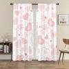 2pcs Blush Layered Heart Pattern Curtains   Perfect for Valentine's Day Window Decor   Soft Home Bedroom Living Room Decor