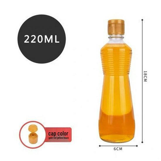 Sesame Oil Glass Bottle with Lid - Leakproof, Sealed, Empty for Kitchen or Commercial Use.