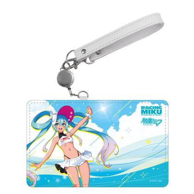 Caravan Racing Miku 2024 Summer Holiday Ver. Pass Case Approx. 110 X 177 X 2mm PU Leather, Zinc Alloy