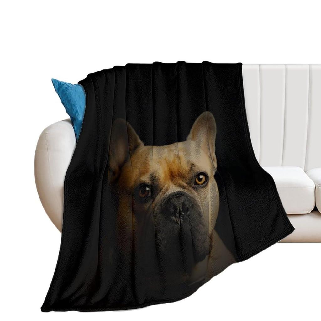Cartoon bulldog Printed Blanket for Sofa Bed Travel Camping Living Room Office Conditioning Blanket for All Seasons Gifts