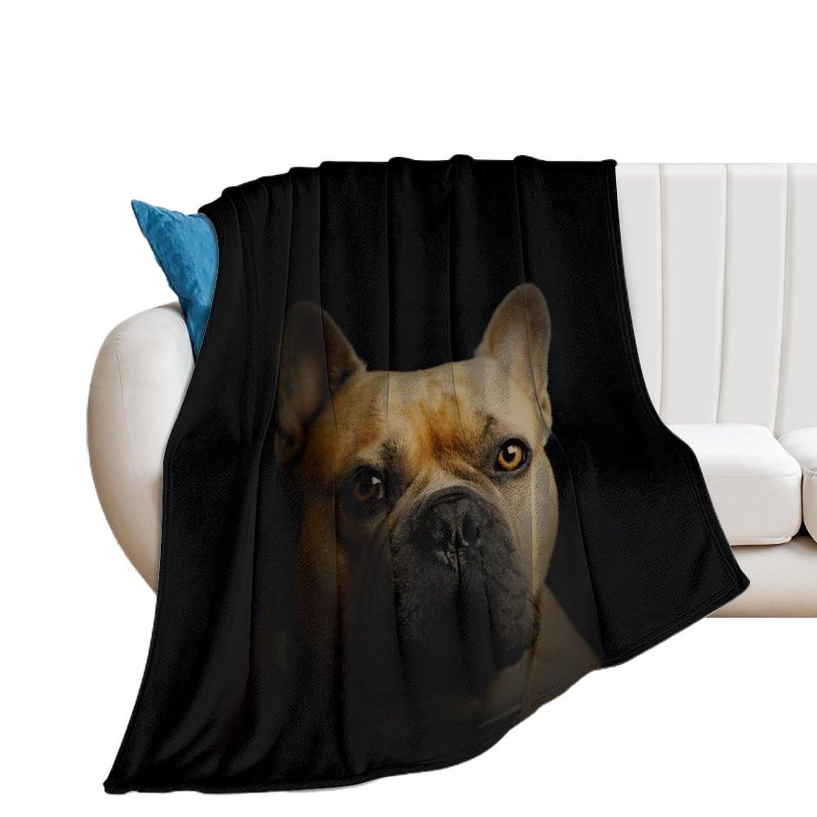

Cartoon bulldog Printed Blanket for Sofa Bed Travel Camping Living Room Office Conditioning Blanket for All Seasons Gifts 75x100cm