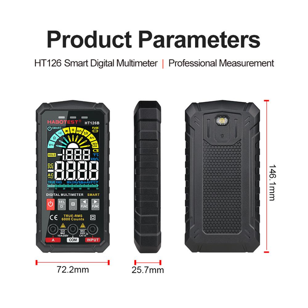 HABOTEST HT126A/B Precision Digital Multimeter - Smart Electrician Anti-Burn Universal Measuring Meter