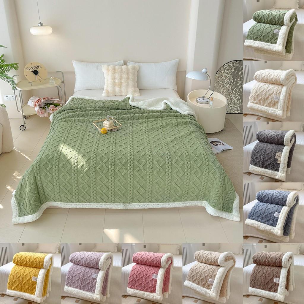 Thickened Winter Blanket Double Sided Fluff Plush Double Layer 3d Bed Sofa Warm