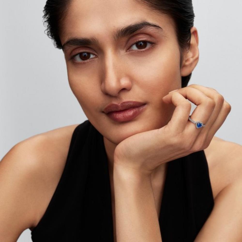 Pandora Elevated Princess Blue Heart Ring 198421c09