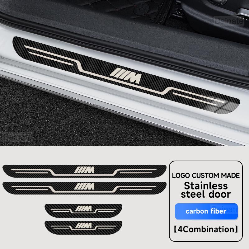 Stainless Steel Car Door Sill Scuff Plate For BMW M M3 M5 X1 X3 X5 X6 E90 E91 E92 E93 M3 E60 Anti-Scratch Seal Tang Protection