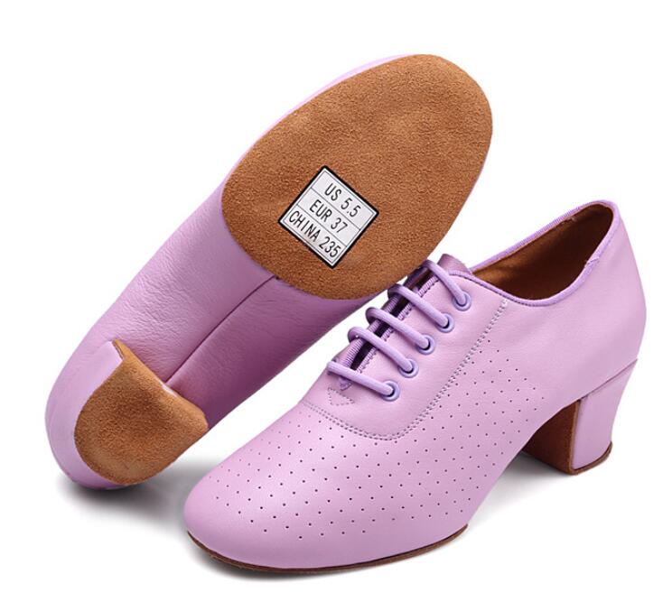 Scarpe da ballo in pelle con fondo morbido da interno per donna, da donna, moderne, Jazz, Latine, Sneakers traspiranti, da ballo, fitness, sportive da donna