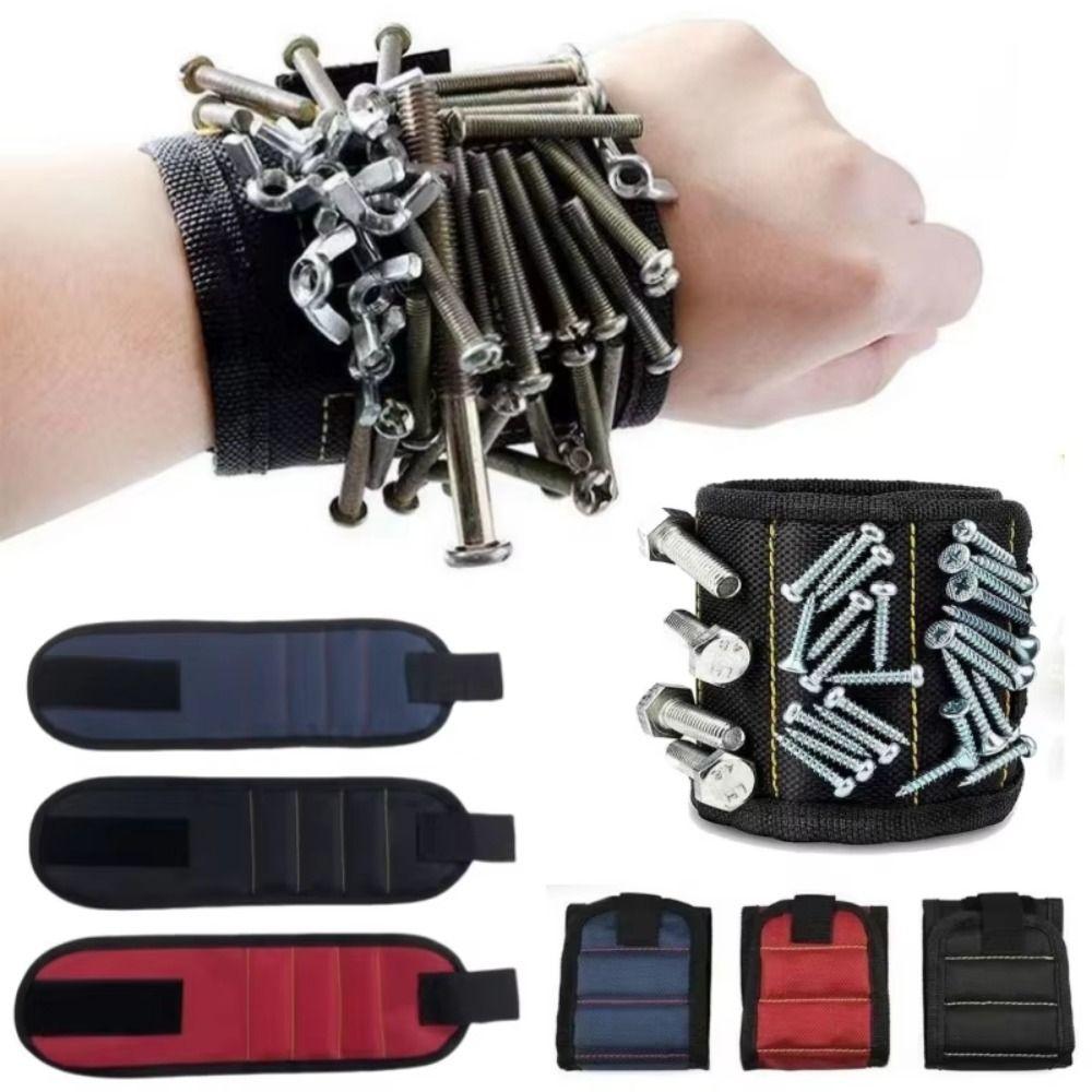 Magnets Magnetic Wristband 3/5 Rows Magnetic Wrist Belt Holding Screws Magnetic Pickups  Tool Bag