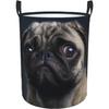 Cute Pretty Pug Dog Print Circular Hamper Perfect For Organizing Clothes Toys And More