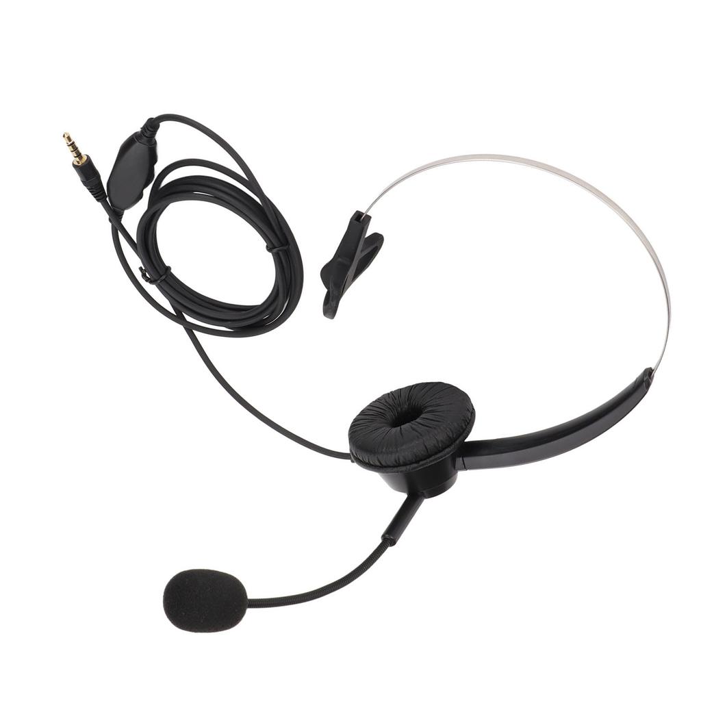 3,5-mm-Callcenter-Headset mit Geräuschunterdrückung, einohriger Kundenservice-Kopfhörer mit Mikrofon für VOIP-Telefone