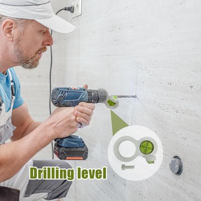 Livella per Trapano Strumento Assistente di Livellamento per Trapano Elettrico Livella a Bolla Circolare di Precisione Per Decorazione Murale Posa di Tubazioni