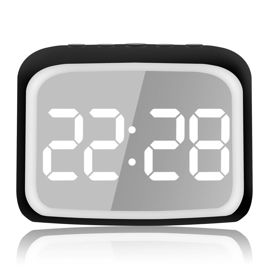Kids Alarm Clock with Bluetooth Speaker Toddlers Digital Clock with Dimmable Night Light Rechargeable Kids Bluetooth Digital