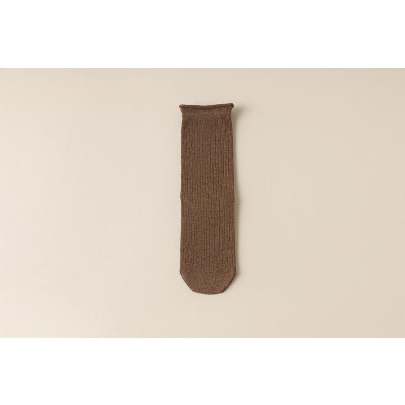 Female Spring and Autumn Trend Retro Rolling Edge in The Tube Cotton Socks