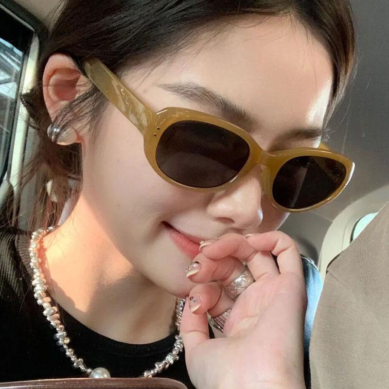 Retro Small Frame Polygon Cat Eyes Women Sunglasses Brand Designer Fashion Cheetah Decoration Ladies Sun Glasses UV400