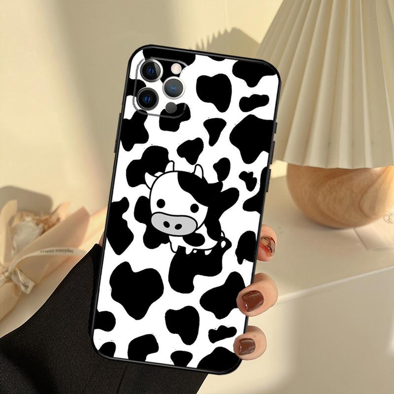 Cut Cow Phone Case For iPhone 15 14 13 12 11 16 17 Pro Max 13 mini 15 16 Plus 16e 17 Air Cover Funda