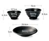 [Made In Japan] Bom Dia Mino Ware 3-Piece Dinnerware Set: Rice Bowl, Rice Bowl, and Deep Plate (Obsidian)