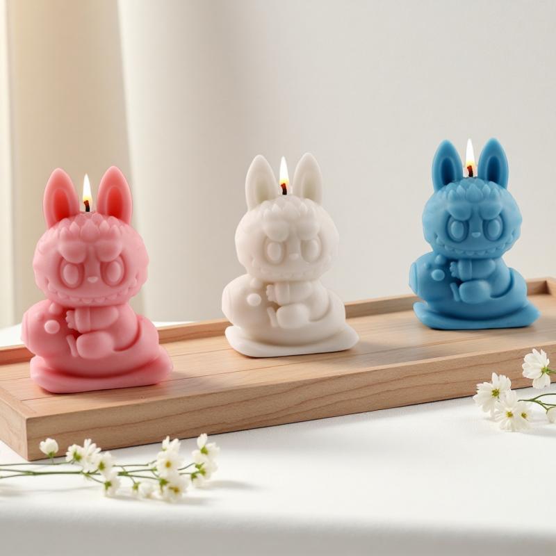 Labubu Aromatherapy Candles Silicone Mold Demolding Heat-Resistant Diy Chocolate Ice Baking Mold