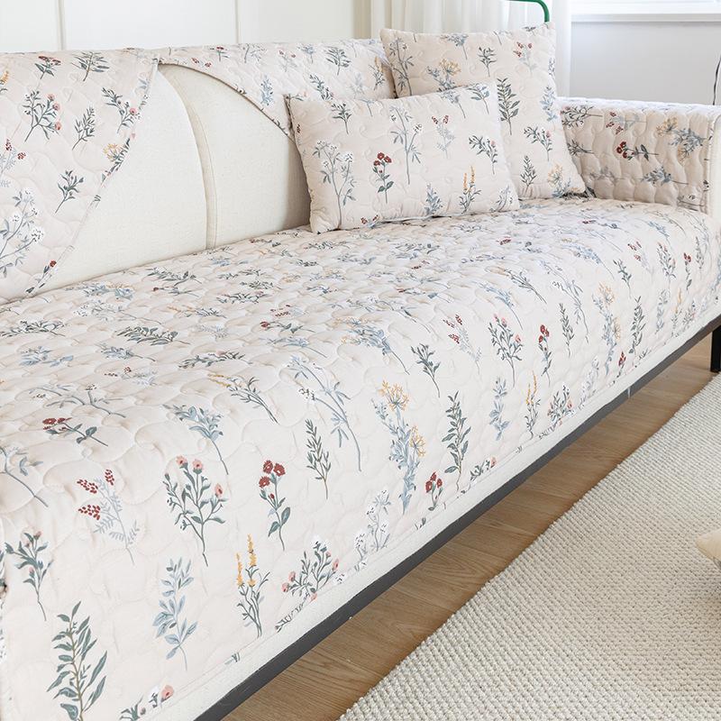 Sofa Cushion Small Floral Spring Style Non-slip Fashionable Fabric Seat Cushion Cover Towel Four Seasons Universal Cover Modern Simple