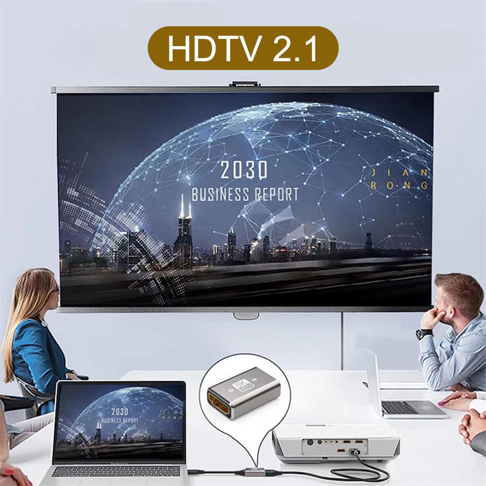 8K HDMI-compatible2.1 Connector Cable Adapter 90 Degree Right Angle Male To Female HDMI-compatible Extender for PC TV PS5 Laptop