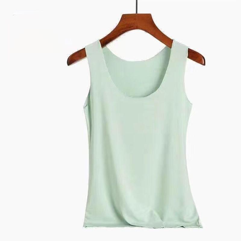 Ladies Seamless Ice Silk Thin Vest Base Single Wear All-match Large Size Outer Wear Sling