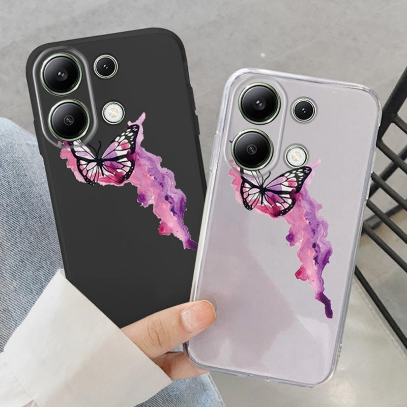 

Мягкий силиконовый чехол Purple Butterfly для Xiaomi Redmi Note 13 Pro 14C Samsung A55 S24 FE iPhone Huawei Honor Realme Camera Защитный противоударный чехол Samsung Galaxy S9 Plus
