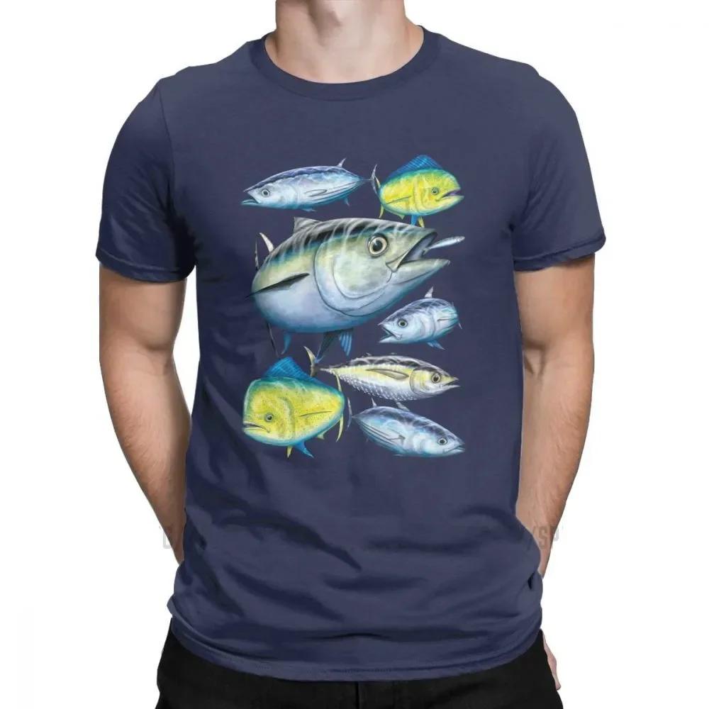 

Tuna and Mahi Mahi Marine Art Fishing Fisherman T-Shirt 100% Cotton O-Neck Summer Short Sleeve Casual Mens T-shirt Size S-3XL 4XL