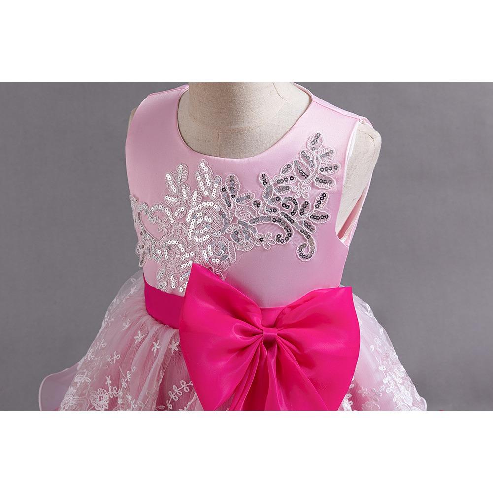 Girls' Dresses Skirts Bowknot Flower Girl Wedding Evening Dresses Birthday Party Puffy Dresses Programme Performance Dresses  Girl's Favourite Dress