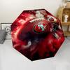 San Francisco 49ers LOGO Print Automatic Umbrella, 8 Rib Iron Frame, Plastic Handle, Suitable for Outdoor Travel &Daily , Ideal Gift