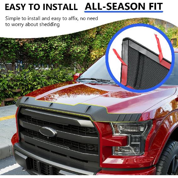 Xipoo Hood Deflector Compatible With 2015- Ford F150 Hood Protector Shield Replacement For 2015- Ford F-150 Accessories