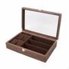 4 Slot Watch 3 Glasses Holder Soft Velvet Lining Timeless Timepiece and
