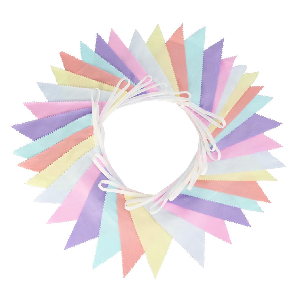 10m 36PCS Multicolor Bunting Banner Gradient Color Single Layer Cotton Pennant Children's Birthday Christmas Home Party Decor