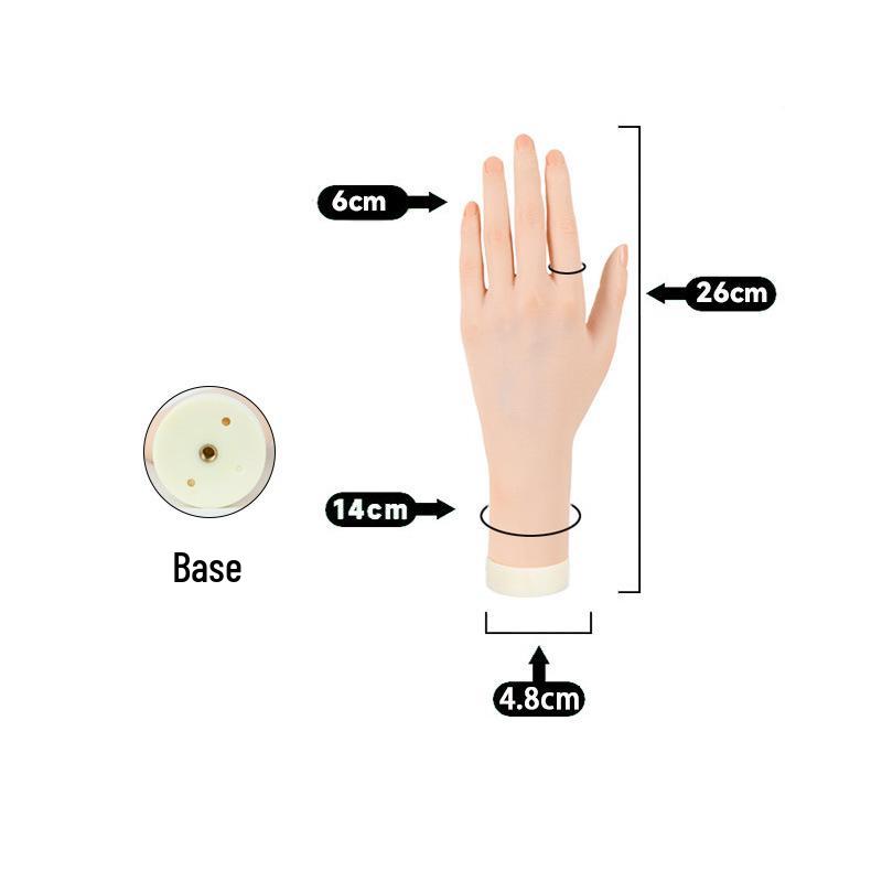 Beginner's Bendable Soft Fake Hand for Nail Art Display and Practice