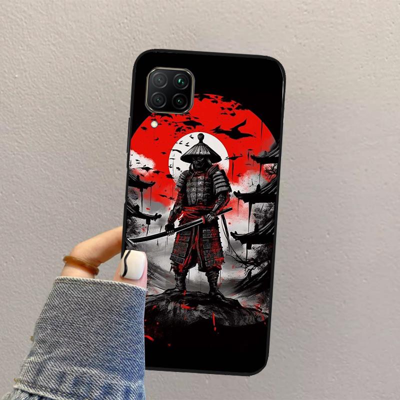 Japan Ninja Samurai Red Sun For Huawei Nova Y70 Y90 Y60 Y73 Y72 Y61 Y91 12s 12i 11i 8i 9 10 SE P40 Lite P60 P30 Pro Case