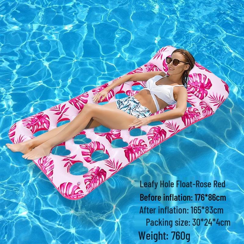 Foldable Striped Inflatable Pool Float Hammock Recliner